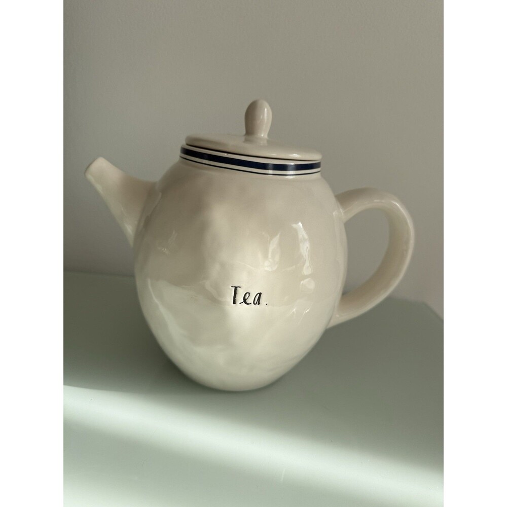 ✿ Rae Dunn Boho Tea Teapot Cream Artisan Magenta Minimalist Kitchen Decor